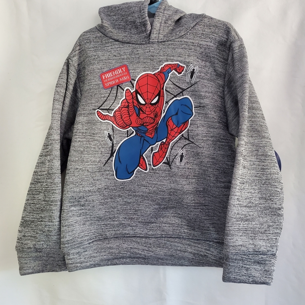 NWT Boy Marvel Spider-Man Black Gray Friendly Neighborhood Spider-Man Hoodie